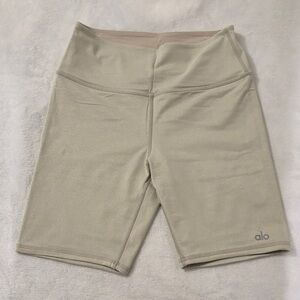 RARE ALO YOGA beige glitter shorts size S